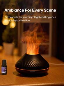 1pc USB 130ml Mini Volcano Flame Aroma Diffuser, Portable Essential Oil Diffuser With Color Night Light, Suitable For Home, Office, Hotel, Can Be Used As Gift - Multicolor - View 5