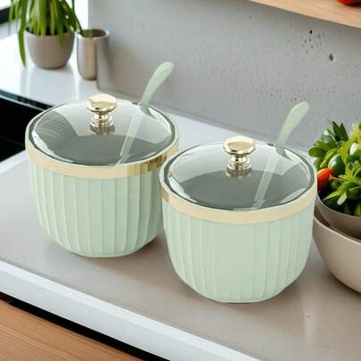 1/3/4pcs Seasoning Box Spice Jar Storage Container With Lid And Spoon, Acrylic Material, Home Kitchen Outdoor Barbecue Party Style Kitchen Tools Kitchen Utensils Kitchen Gadgets Kitchen Essentials Kitchen Accessories, Clear Acrylic Design, Spice Jar Storage Container, For Christmas Thanksgiving Halloween Party Gatherings Seasoning Box Use