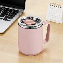 1个保温咖啡杯，不含吸管，可重复使用，适合露营、居家、办公、学校等场合，保温/保冷效果好。玻璃材质，带把手。 - 彩色 - 查看 8