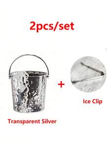 1/2件組 塑料冰桶，奢華波浪紋理厚透明冰桶，附手柄易攜帶的香檳葡萄酒飲料冷卻桶，酒吧裝飾、派對配件、居家款待必備，適合葡萄酒、香檳和啤酒 - 查看 9