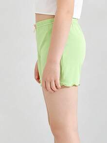 3pcs Celana Pendek Kasual Warna Polos untuk Anak Perempuan, Legging Minimalis dengan Hiasan Rumbai, Pakaian Sehari-hari yang Serbaguna - MultiWarna - View 7