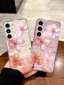 1个时尚花卉珍珠标语软手机壳，兼容华为、荣耀、Galaxy等手机 - 無色 - 查看 2