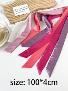 1 chiếc khăn lụa dài nhiều màu, thích hợp để mặc thường ngày, có thể dùng làm băng đô hoặc băng đô - Nhiều màu - Xem 3