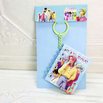 1件套彩色磁性按扣套装，包含钥匙扣、彩色纸片、迷你戒指吊坠，DIY手工材料（款式随机）