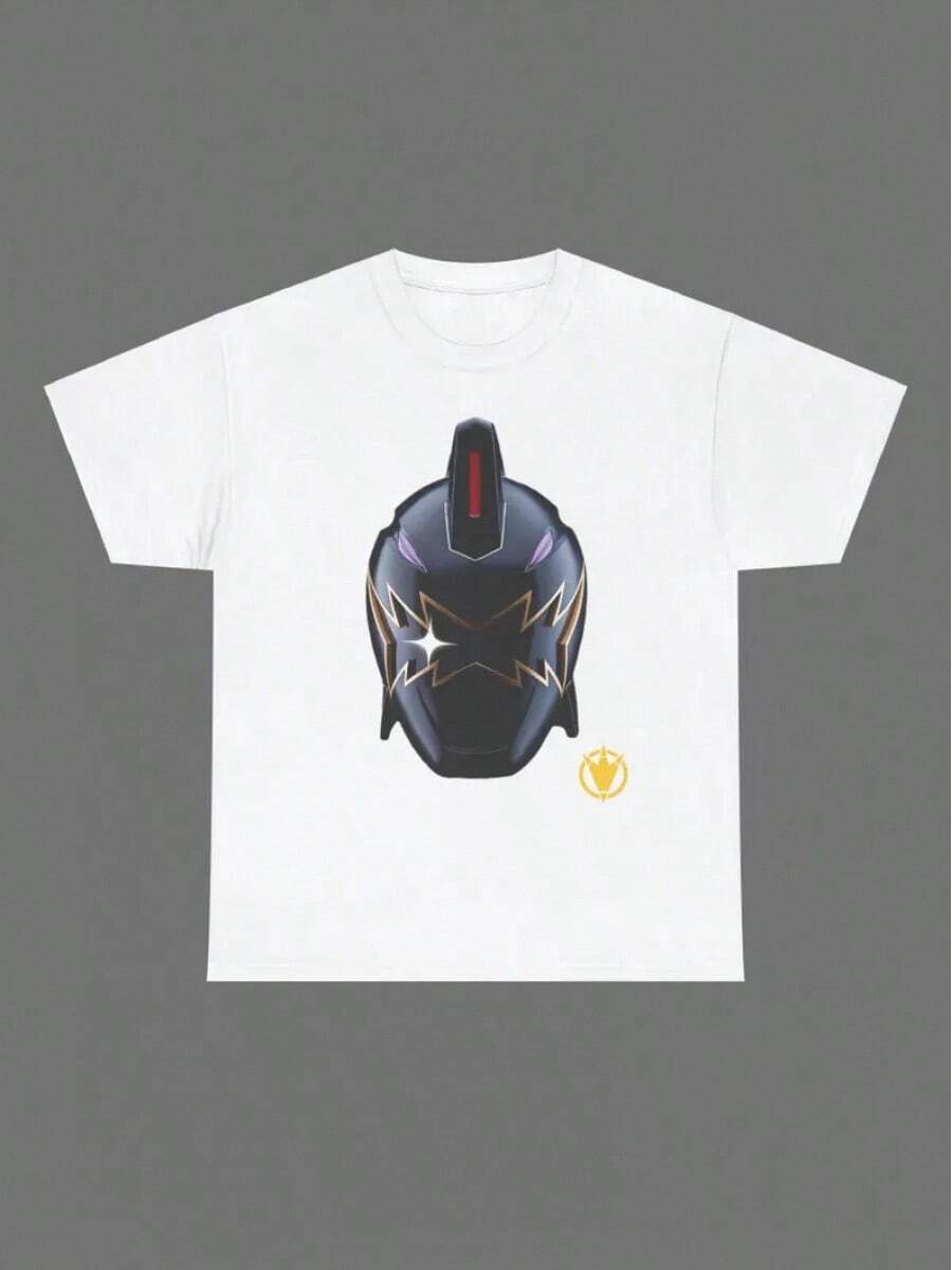 Black Power Ranger Dino Thunder Series T-Shirt, 100 Percent Cotton Unisex Tee, Graphic Tee, Power Rangers Shirt, Gift For Power Rangers Fan - White - View 1