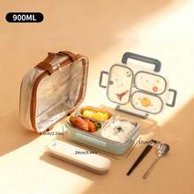 900ML 304 Stainless Steel Lunch Box With Compartments,Divided Bento Box, Sealed Leak-Proof Lunch Container, Portable Large Capacity Fruit Salad Food Storage Container,Hot Water Heatable,Dishwasher & Microwave Allowable,Suitable For Students And Adults Use In Home, School, Office, Picnic,Back To School - Multicolor - View 14