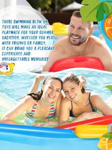 4 piezas de 36 pulgadas de noodles inflables para piscina, palos de espuma inflables para piscina, flotadores de piscina de PVC de colores, adecuados para lago, piscina, decoración de fiesta en la playa, para uso de adultos hombres y mujeres en natación al aire libre, fiesta en la playa, solo para uso de adultos, no adecuado para niños - Suministros para piscinas - Ver 3
