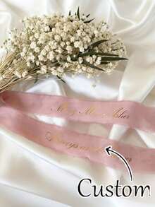 Personalized Wedding Floral Ribbon - Floral Jacquard With Customizable Name And Date, Ideal For Wedding Parties, Birthdays And Graduations. Made Of Polyester, Elegantly Designed, These Carefully Crafted Ribbons Are Perfect As Wedding Guest Favors And Celebration Decorations. - Multicolor - View 4