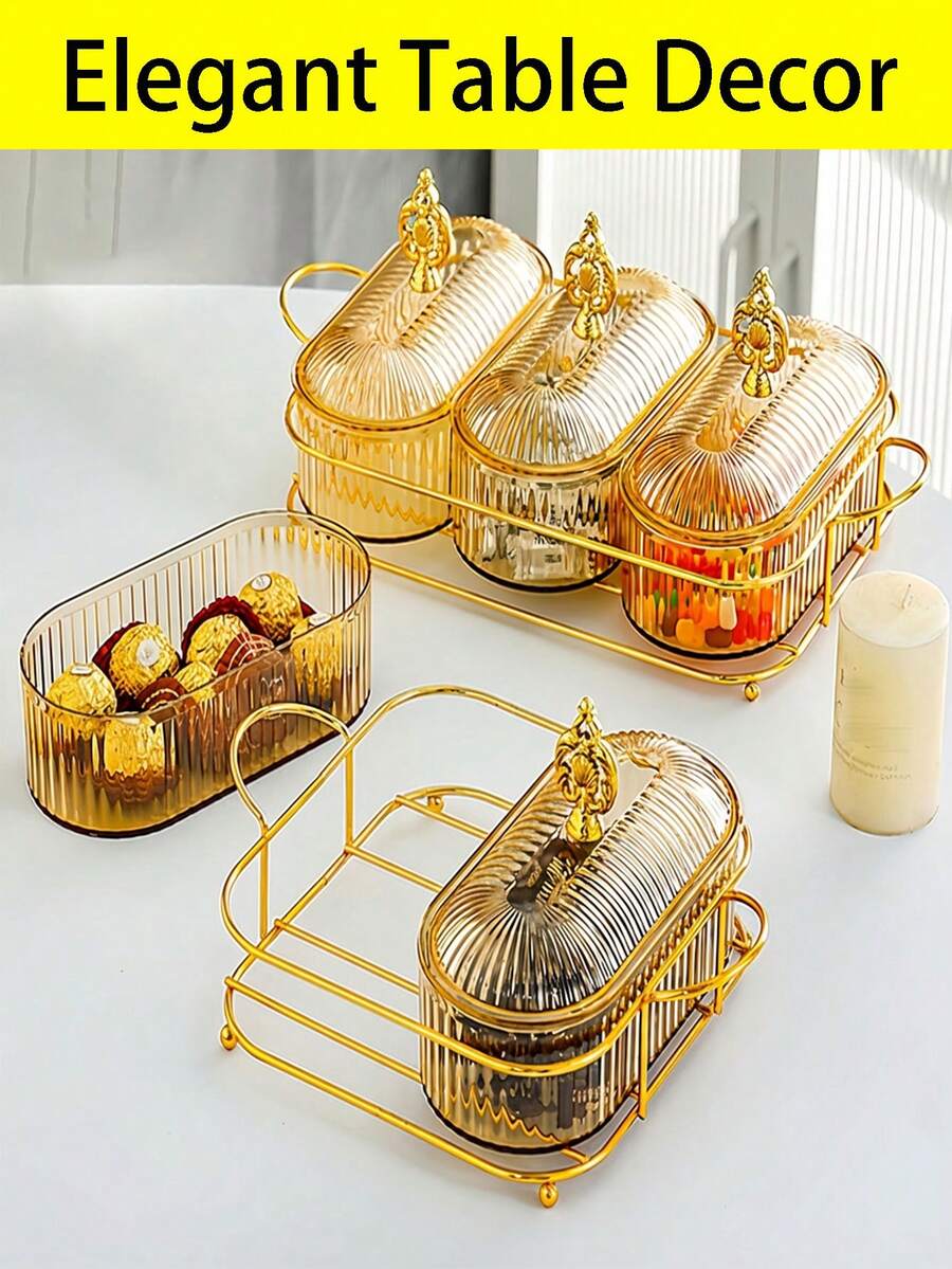 Aesthetic Elegant Fruit Bowl With Dustproof Lid Luxury Bowl For Party For Cooker Home Decor Enthusiasts Luxury Fruit Candy Dish Tray With Lid For Living Room Bedroom Coffee Table Snack Containers Food Storage Containers Kitchen Coffee Bar Essential