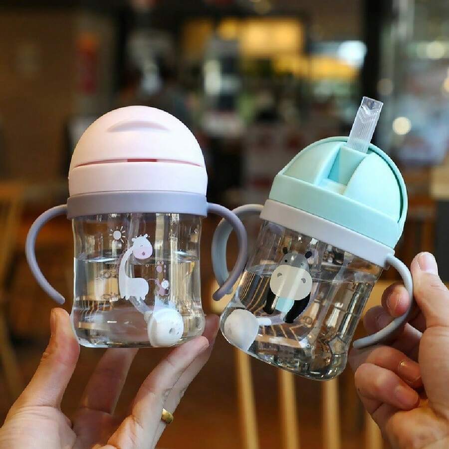 1个250毫升吸管杯,带重力球,可爱防漏设计,360°重力球方便饮用,防摔材质,双把手设计方便抓握,适合居家、户外、送礼、日常饮用、携带。 - 彩色 - 查看 1