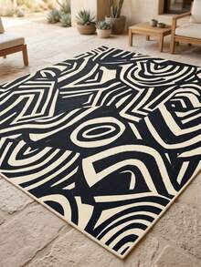 1pc Asymmetrical Geometric Abstract Art Rug/Carpet/Area Rug/Doormat, Nordic Modern Luxury Style, Suitable For Entryway, Balcony, Hallway, Outdoor, Patio, Living Room, Soft And Machine Washable, Home Decor - Multicolor - View 6
