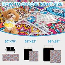 Manta Impermeable para Perro Funda de Cama Bohemia para Mascotas Funda Reversible para sofá para Perros Lavable Protege Muebles Cama sofá para Cachorro Gato - Medalln Colorido - Ver 6