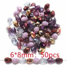 50 hạt/gói, hạt thủy tinh hình giọt nước lỗ giữa 6*8mm, nhiều màu sắc, nguyên liệu làm trang sức DIY phù hợp cho giày dép, quần áo, mũ, túi xách, phụ kiện, mũ đội đầu, dây đeo eo, móc khóa, mặt dây chuyền điện thoại, v.v. - Giọt nước lỗ vừa 6*8 mm (50 cái) - Xem 25
