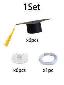 Bộ trang trí treo mũ tốt nghiệp gồm 1 chiếc, bao gồm mũ tốt nghiệp, dây câu và móc dán; dùng để trang trí tiệc tốt nghiệp, trang trí mùa tốt nghiệp, phông nền chụp ảnh lễ tốt nghiệp, đồ trang trí chào đón năm học mới, phụ kiện trang trí không khí lễ tốt nghiệp, trang trí nhà cửa trong nhà dịp lễ. - Xem 12