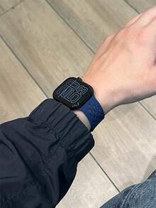1条男女通用运动透气硅胶磁吸表带，兼容42mm、38mm、40mm、41mm、44mm、45mm、46mm、49mm时尚智能手表替换表带，适用于Series Ultra2、Ultra SE2、SE 11、10、9、8、7、6、5、4、3、2、1 - 午夜藍 - 查看 2