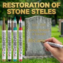 1 bút đánh dấu phục chế bia đá, màu vàng/đỏ/xanh lá/đen, bút thư pháp khô nhanh, chống phai màu. - Nhiều màu - Xem 7