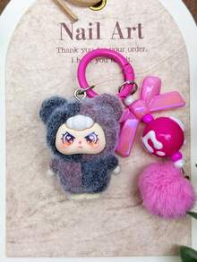 1pc Cute Cartoon Plush 3D Keychain/Car Or Bag Pendant, Creative Gift Suitable For Students And Daily Use - Multicolor - View 11
