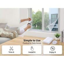 1pc Reusable Window Mesh Screen, Self-Adhesive Mosquito Net, Easy Install Self-Stick Insect Screen Kit, White Grid & Edge Design, Prevent Mosquitoes, Flies & Small Bugs, Tight Mesh, Customizable DIY Curtain - Replacement For Home Insect Screen, Essential Home Essential - A - View 13