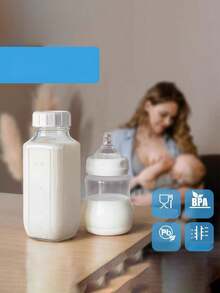 Bình sữa thủy tinh vuông có vạch chia, bình đựng nước ép, hộp đựng sữa chua, bình trà sữa kín hơi, bình đựng đồ uống trong suốt dùng trong gia đình. - Trong sáng - Xem 5