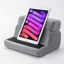 1 pieza Soporte multifuncional plegable para tableta, almohada de lectura con 4 ángulos ajustables, soporte para tableta/teléfono con bolsa de almacenamiento, almohada portátil para siesta para el hogar, la oficina, ver maratones, leer, viajar y talla grande - Negro - Ver 3
