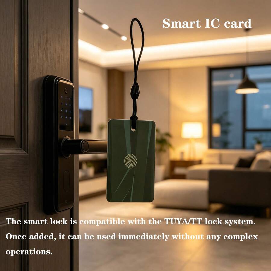 13.56MHz RFID Smart IC Card Access Control Card, Contactless Encrypted Sensor Card Compatible With TT Lock/TUYA Lock Smart Door Lock, Portable For Home, Hotel, Apartment, Office - 2 IC Cards - View 1