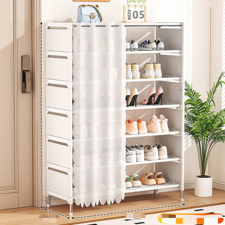 Schuhregale - 7 Schichten Weiß - Übersicht 1