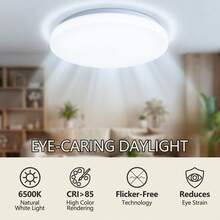 Kasotile LED吸顶灯 - 现代简约风格，适用于客厅和卧室（6500K白光）。全屋照明套装 - 安装简便 [提供三种尺寸]。适用于客厅、主卧、次卧、儿童房、餐厅、书房、走廊及其他空间。 - KCM-普通吸頂燈 - 查看 5