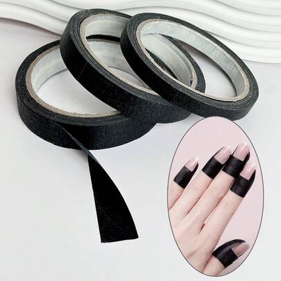 Black Nail Foil Tape, Physical Light-Blocking Anti-Black Practical Nail Care Manicure Tool, Non-Transparent Removable Tape, Nail Art Styling Accessory