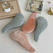 1Pc Marble Texture Hair Comb, Soft Tooth Anti-Freeze Plastic Detangler Brush, INS Style Mini Styling Comb, Ball Tip Smooth Hair Comb, Portable Travel Hairdressing Tool, Essential For Back To School & Vacation, Women Hair Accessories, Edge Control Brush, Curly Hair Styling Comb, Salon Barber Hairdressing Supplies, Multifunctional Daily Hair Care Comb For Ladies - Comb - View 5