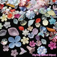 30克/袋，混合花朵、花瓣、叶子、蝴蝶结，颜色和款式多样，适合装饰、情侣手链、手链、项链和手机链等饰品制作。 - 混合花卉 - 查看 11