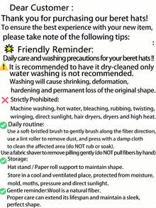 1顶/2顶女士纯色羊毛保暖贝雷帽，法式经典纯色针织帽，适合休闲和派对场合穿着 - 彩色 - 查看 6