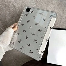 1 chiếc ốp lưng bảo vệ bằng acrylic trong suốt màu đen họa tiết nơ và hoa, có thể gập lại và chân đế, kèm khe cắm bút cảm ứng, tương thích với iPad 10.9/10.2/Air thế hệ thứ 5/Pro 11/10/9.7/Air 2/(thế hệ thứ 7)/(thế hệ thứ 8)/Air 4/5/Pro thế hệ thứ 11/10 10.9 inch 2022, Galaxy Tab S10+/S9/A9, 5/5PR/6/6PRO/7/7PRO - Nhiều màu - Xem 7