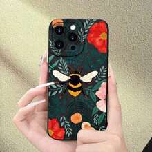 1 pieza de funda para teléfono móvil con diseño de abeja y plantas, sencilla, clásica, colorida, versátil, hermosa, a la moda, antideslizante, con protección multiángulo, funda protectora suave y avanzada para IPHONE 7/8/X/XS/XR/11/12/13/14/15 Plus Pro Max Mini, regalo perfecto para las fiestas o cumpleaños para novia, novio, esposo, esposa, amigo o para usted mismo, funda de verano para teléfono. - Color 1 - Ver 1