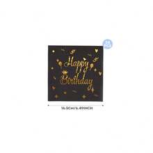 Bộ đồ dùng tiệc sinh nhật nền đen ánh kim vàng, bao gồm đĩa giấy dùng một lần 7/9 inch, cốc và khăn ăn, thích hợp cho tiệc sinh nhật, lễ hội, họp mặt, kỷ niệm, đám cưới, lễ tốt nghiệp, đồ dùng tiệc một lần. - Nhiều màu - Xem 10