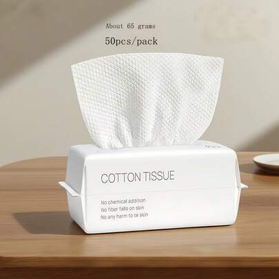 50pcs Disposable Facial Cleansing Wipes, One-Time Use Face Towels, Makeup Remover Cleaning Cloths, Portable Towels, Suitable For Home, Travel, Outdoor, Sports & Fitness Cleaning