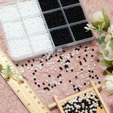 6000颗黑白3毫米小玻璃珠，适用于珠宝制作、DIY手链、项链、耳环、钥匙扣和创意礼品 - 彩色 - 查看 7