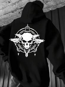 Men's Hoodie With Kangaroo Pocket - Black - View 1