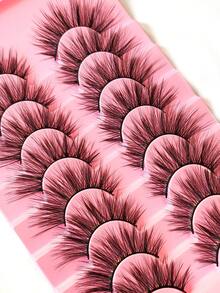 8 Pairs/Box European And American Messy Style 3D Multi-Layer Crossed Extra Long & Dense False Eyelashes, Asian Mixed Ethnicity, Suitable For Smoky Makeup, Nightclub, Reusable Stage Performance Dramatic Lashes - View 3