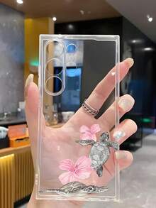 海洋主题可爱海龟花朵软壳手机壳，兼容华为荣耀、Galaxy A04e/12/A13/A14/A34/A50/A52/A53/A54/S21/S22/S23/S24/S25/S25Ultra/S25FE/S26/S26 Plus/S26 Ultra/S26 Edge、6A/7A/8A、12T/13T/15T/15T Pro - 無色 - 查看 5