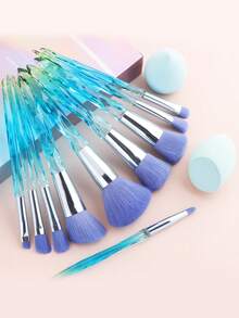 ronshadow 罗颖10支装激光钻石柄化妆刷套装，精准刷型，涵盖散粉/腮红/眼影/眉笔/高光，干湿两用，不掉粉，附赠化妆海绵，全套化妆工具 - 彩色 - 查看 18