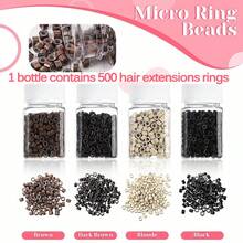 1个发夹，2000个硅胶内衬微环，2个钩针，1把梳子美发造型工具套装 - 查看 4