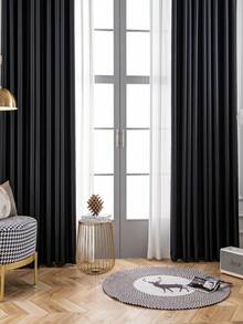 1 tấm vải rèm cách nhiệt cản sáng - 99% polyester chống tia UV, kiểu treo có túi luồn thanh rèm, dệt trơn không tẩy trắng, họa tiết nghệ thuật phòng ngủ, lớp phủ cách nhiệt cản sáng, giảm tiếng ồn - Lý tưởng cho phòng ngủ, nhà nông thôn và trường học giúp ngủ ngon (Trọng lượng vải 180g) - Nhiều màu - Xem 8