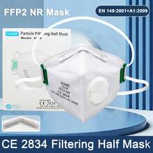 20 chiếc khẩu trang có thể gập lại, đạt chứng nhận CE, cấp độ bảo vệ FFP2, có van thở, dây đeo tai điều chỉnh được, khẩu trang bảo vệ dành cho người lớn, đóng gói riêng lẻ. - A - Xem 2