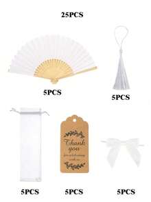 5/25/50pcs Foldable Hand-Held Fans, Tassel Hollow-Out Classical Style Folding Fans, Exquisite Bamboo Fans, Suitable For Outdoor Travel, Dance Performance, Cheongsam Outfit, Photography Props, Perfect For Parties, Events And Summer Accessories - Multicolor - View 13