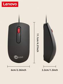 Lenovo 有線滑鼠 - USB 介面，靜音點擊，黑白配色，適用於電腦與筆記本電腦，工作舒適，輕巧便攜 - 查看 10