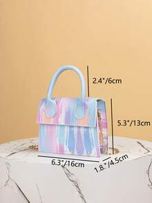 Bolso de mano con cadena minimalista versátil y de moda colorida para niñas - Multicolor - Ver 3