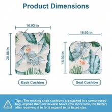 Rocking Chair Cushion Seat Cushions Home Collection Rocking Chair Cushions Pads -- Beige Leaf - As Pic - View 8