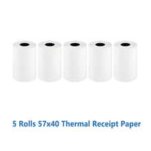 5/10 cuộn giấy in hóa đơn nhiệt 57x40mm, chất lượng cao, tương thích với máy tính tiền POS và máy thanh toán thẻ tín dụng. - Xem 10