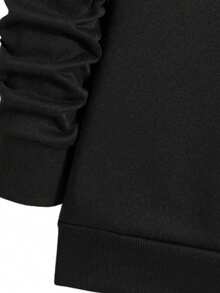 Crew Neck Sweatshirt With Minimalist New York Print, Basic And Modern, New Release. - 黑色圓領衫 紐約 - 查看 4