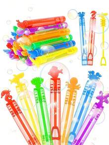 12/24/48/60pcs Mini Bubble Wands, Ocean Creature Shaped Bubble Bottles, Mini Test Tubes (Bubble Liquid Not Included), Party Entertainment Tool, Suitable For Creating Atmosphere At Weddings, Celebrations, Anniversaries, Parties, Birthday Gifts/Graduations/Enrollment Ceremonies. Interactive Bubble Blowing Toys For Children, For Kids - Multicolor - View 2